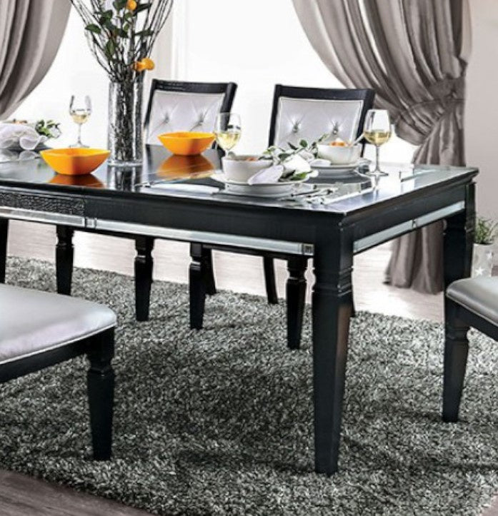 Alena Black/Silver Extendable Dining Table