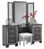 Allura Gray Wood Vanity Table with Mirror