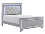 Allura Silver Wood Full Bed with LED Lighting