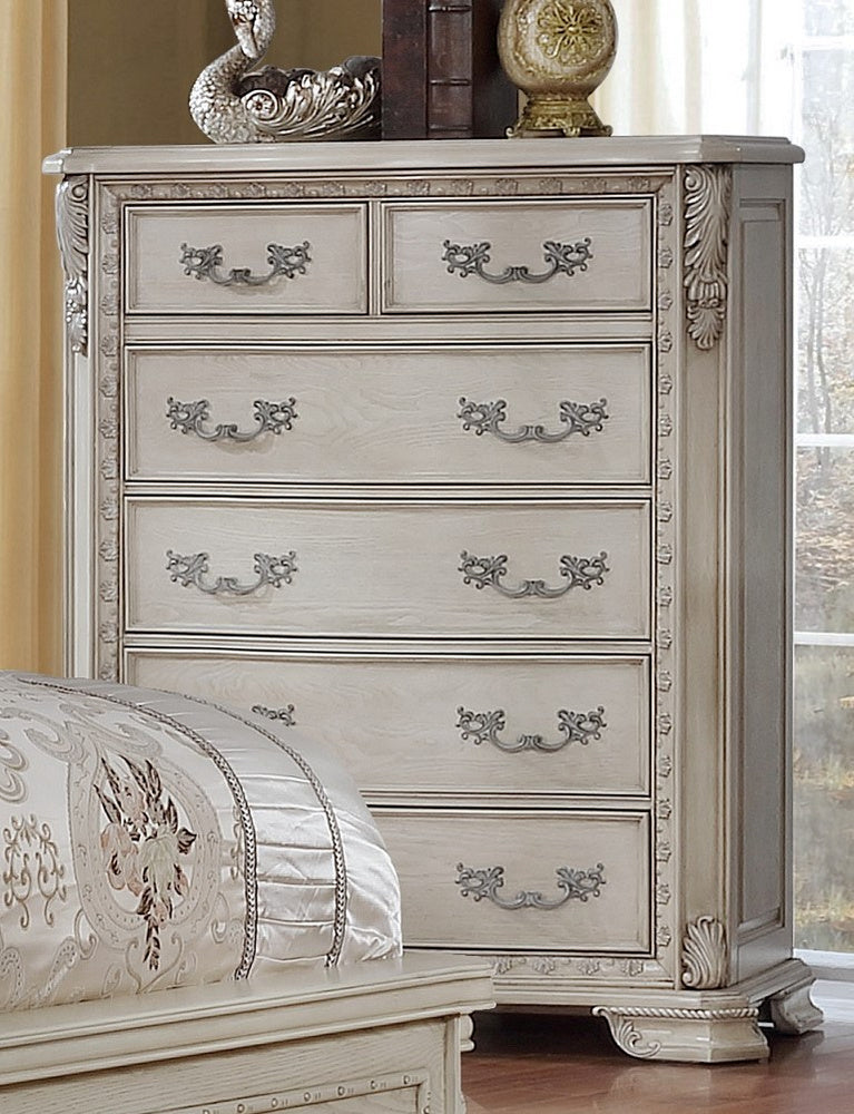 Angie Antique White Wood Chest