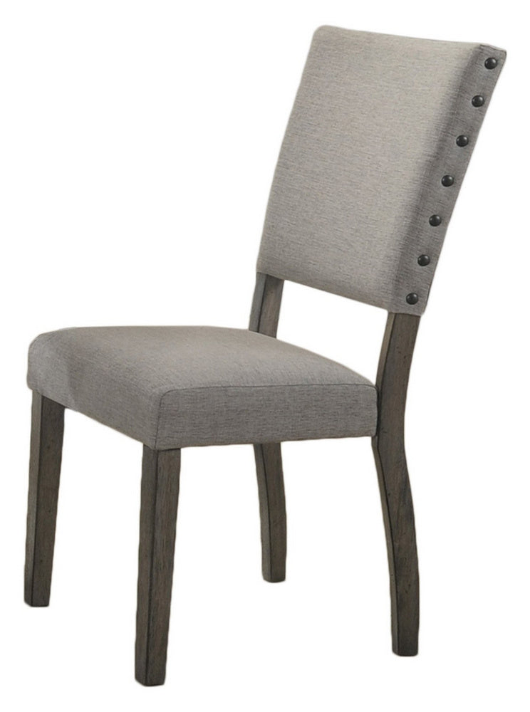 Anna 2 Antique Light Grey Fabric Side Chairs