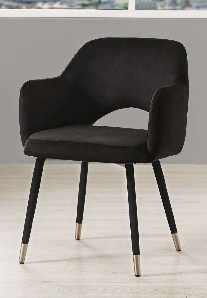 Applewood Black Velvet Arm Chair