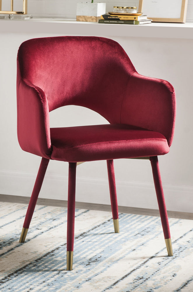 Applewood Bordeaux-Red Velvet Arm Chair