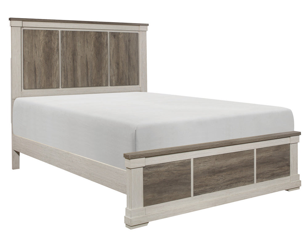 Arcadia White & Weathered Gray Wood Cal King Bed