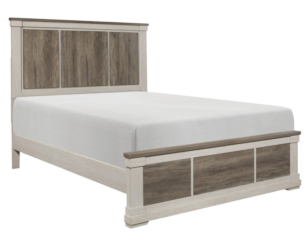 Arcadia White & Weathered Gray Wood Full Bed