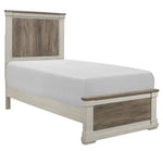 Arcadia White & Weathered Gray Wood Twin Bed