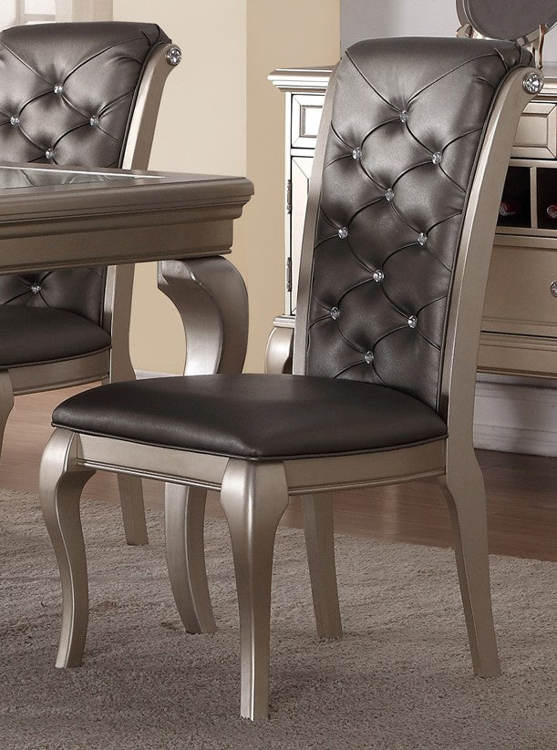Arienne 2 Silver PU Leather Side Chairs