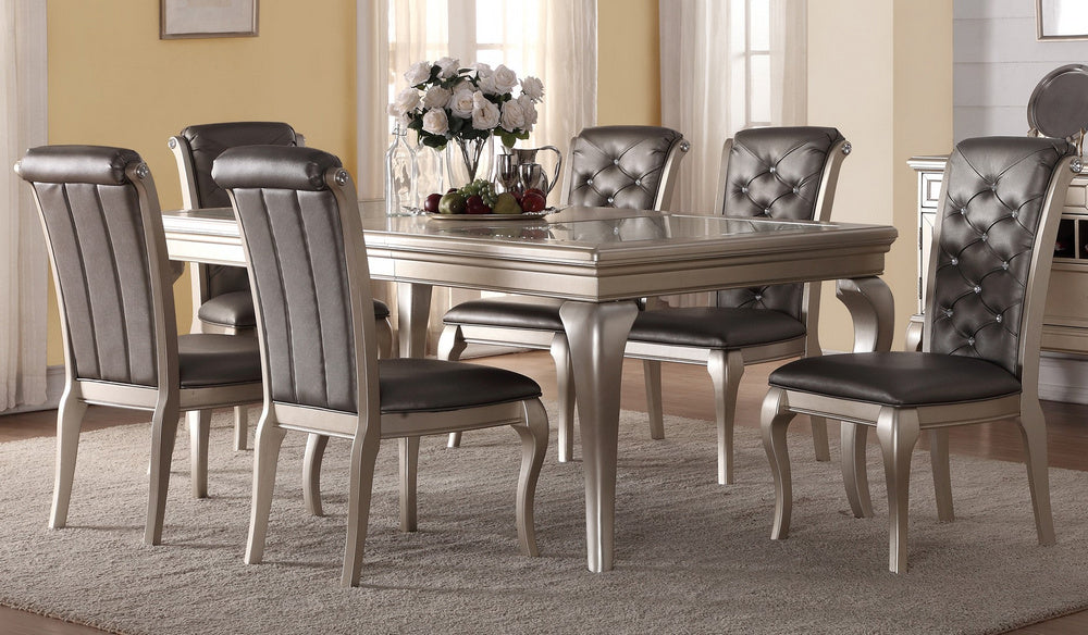 Arienne 7-Pc Silver Wood Dining Set