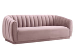 Arno Contemporary Blush Velvet Sofa