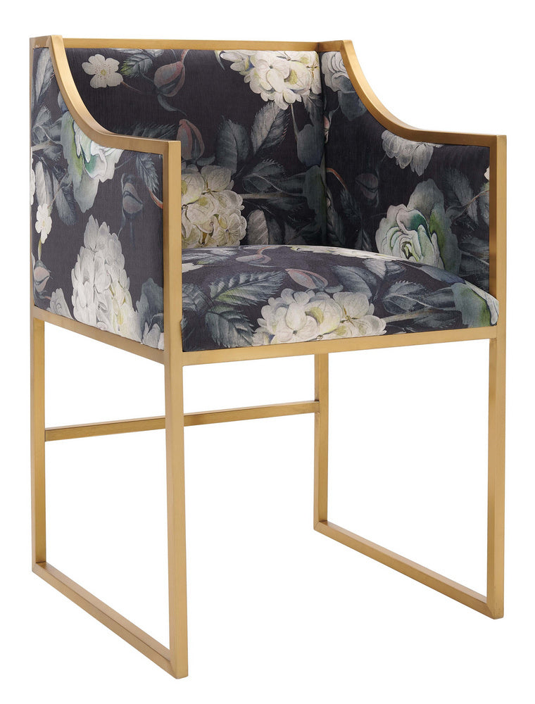 Atara Multi Velvet/Gold Metal Arm Chair