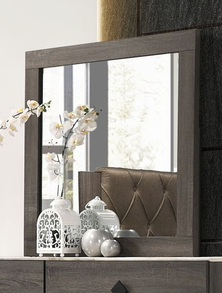 Avantika Rustic Gray Oak Wood/Glass Dresser Mirror