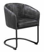 Aviano Anthracite Leatherette/Matte Black Metal Arm Chair