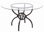 Aviano Clear Glass/Gunmetal Metal Round Dining Table