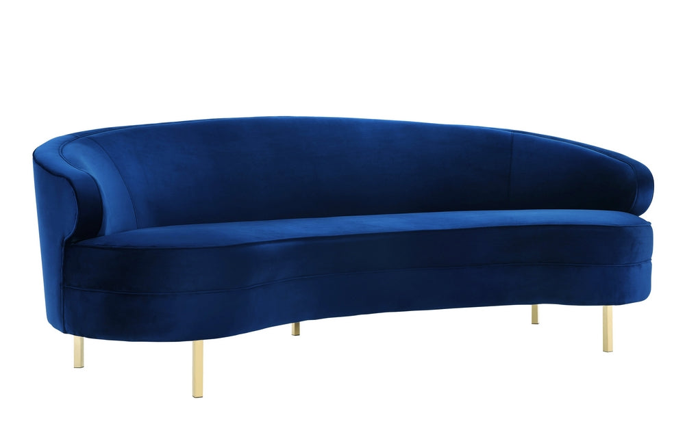 Baila Contemporary Navy Velvet Sofa (Oversized)