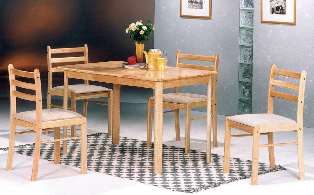 Barbara 5-Pc Natural Wood Dinette Table Set