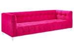 Bea Pink Velvet Sofa with Acrylic Legs (Oversized)