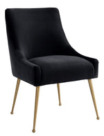 Beatrix Black Velvet/Gold Metal Side Chair