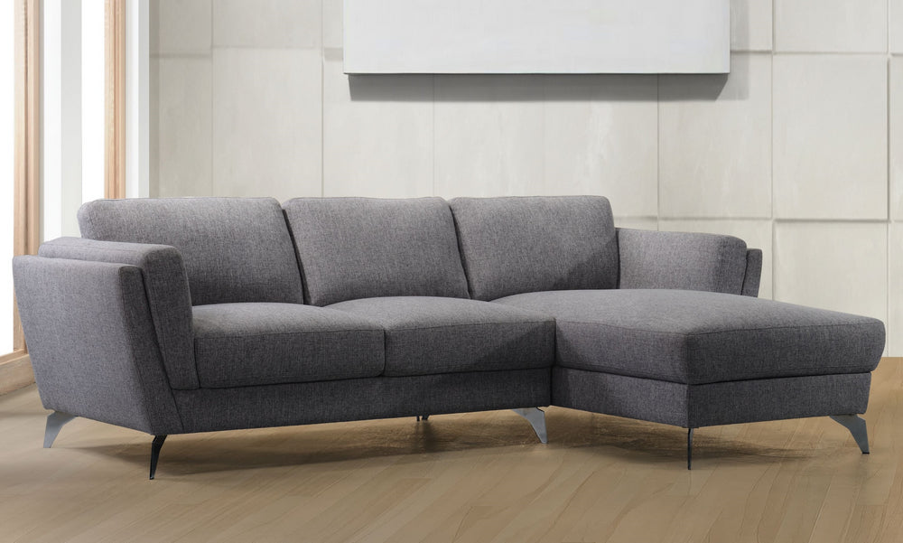 Beckett 2-Pc Gray Fabric RAF Sectional Sofa