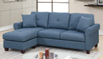 Becky 2-Pc Blue Fabric Reversible Sectional Sofa