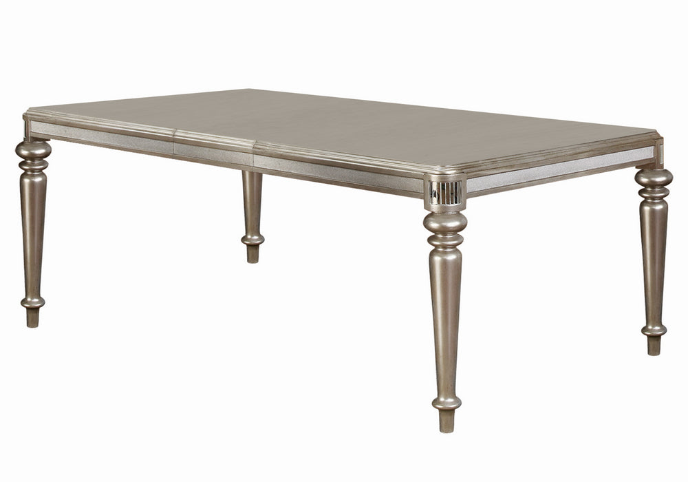 Bling Game Metallic Platinum Wood Extendable Dining Table