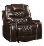 Braylon Brown PU Leather Manual Recliner