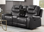 Braylon Magnetite PU Leather Manual Recliner Loveseat