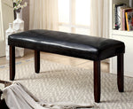 Brent Espresso Leatherette/Dark Cherry Bench