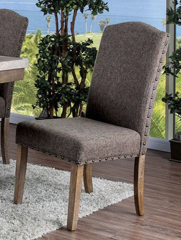Bridgen 2 Stone Gray Wood/Fabric Side Chairs
