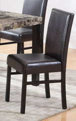 Britney 2 Espresso Faux Leather Side Chairs