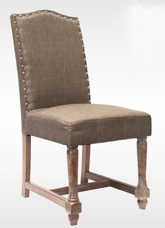 Brittani 2 Otter Fabric/Wood Side Chairs