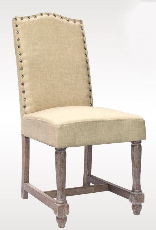 Brittani 2 Tan Fabric/Wood Side Chairs