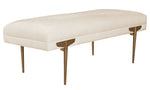 Brno White Waived Velvet Bench