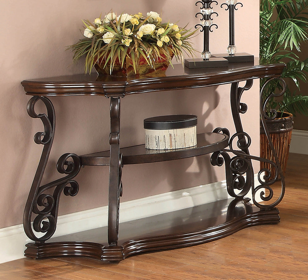 Laney Deep Merlot Wood Sofa Table