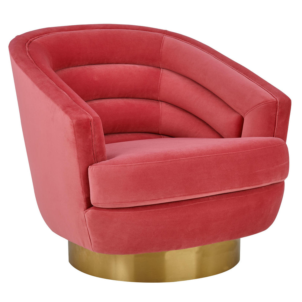 Canyon Hot Pink Velvet Swivel Accent Chair