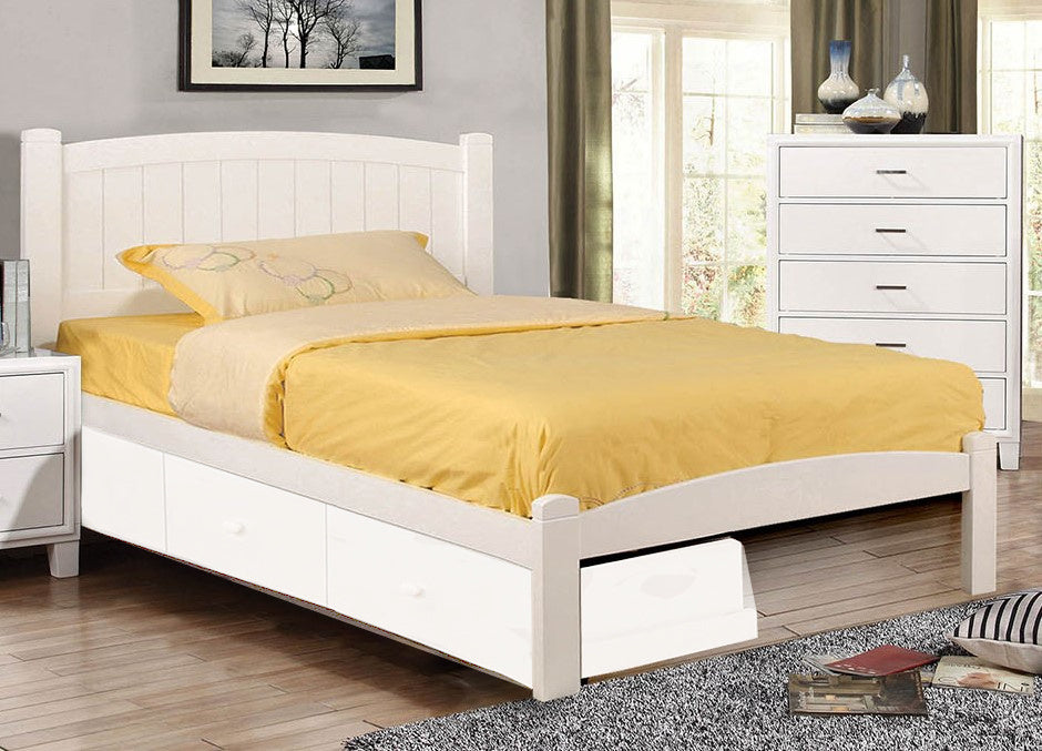 Caren White Wood Full Bed