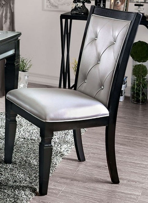 Alena 2 Black Leatherette/Wood Side Chairs