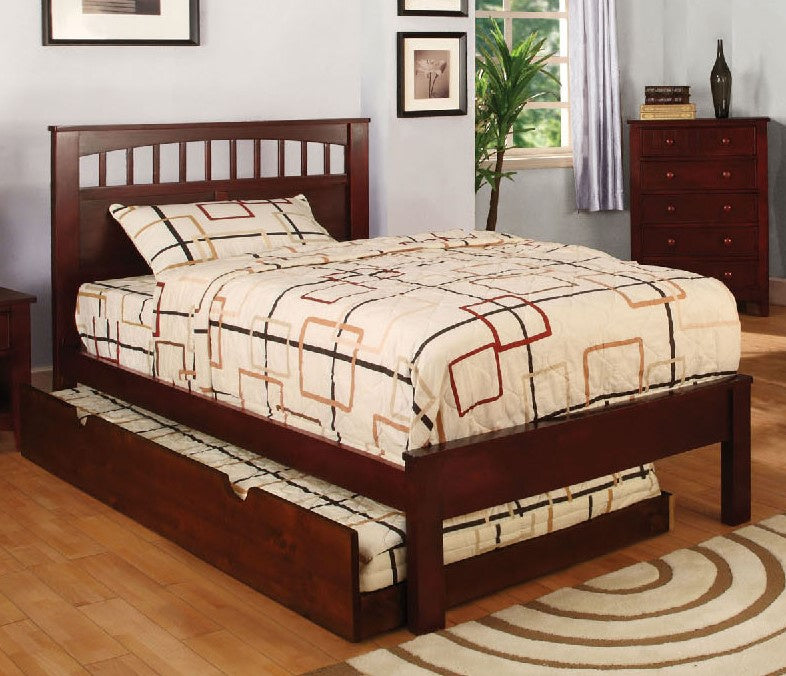 Carus Cherry Wood Full Bed with Trundle