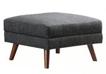 Churchill Dark Grey Woven Fabric Ottoman