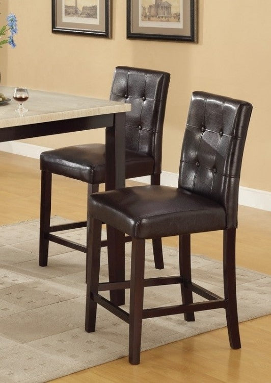 Cintia 2 Dark Brown Wood/Faux Leather Height Chairs