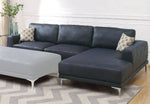 Dax 2-Pc Ink Blue Leather Gel RAF Sectional Sofa