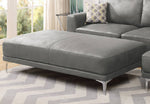 Dax Antique Grey Leather Gel XL Cocktail Ottoman