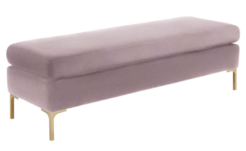 Delilah Blush Textured Velvet Bench