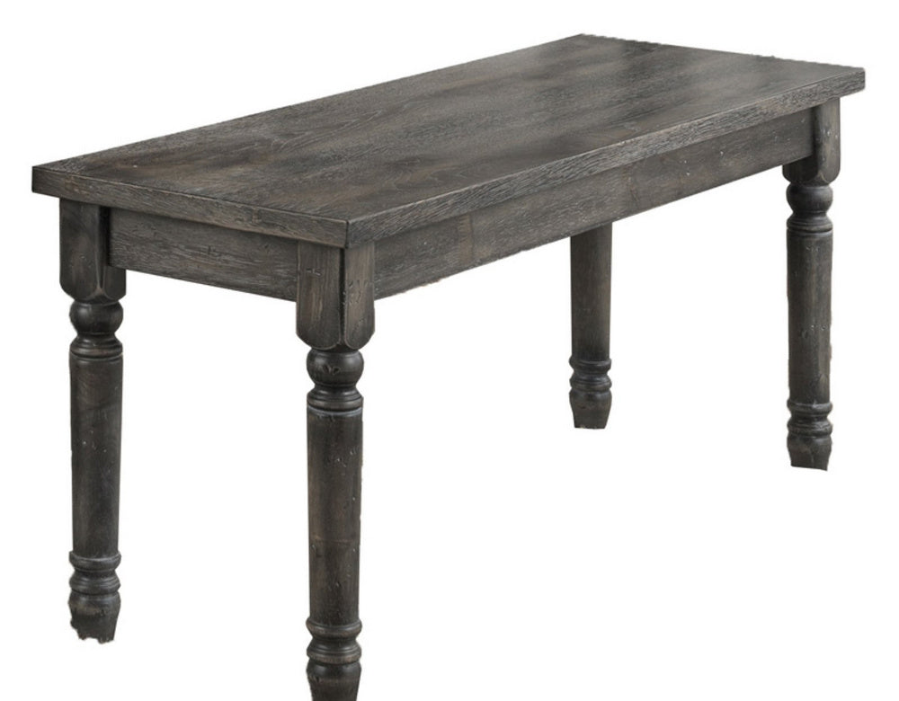 Demi Weathered Grey Rustic Wood Dining Bench