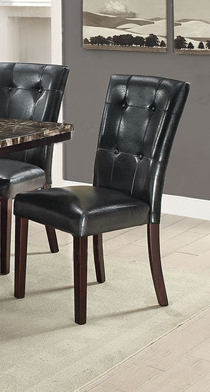 Dottie 2 Black Faux Leather/Wood Side Chairs