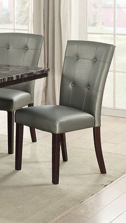 Dottie 2 Silver Faux Leather/Wood Side Chairs