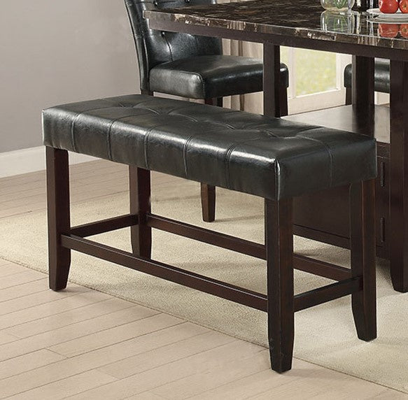 Dottie Black Faux Leather/Wood Counter Height Bench