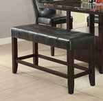 Dottie Black Faux Leather/Wood Counter Height Bench