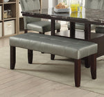Dottie Silver Faux Leather/Wood Dining Bench