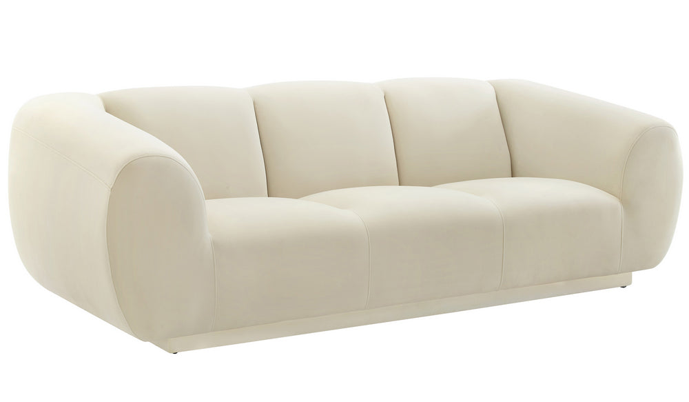 Emmet Cream Velvet Sofa (Oversized)