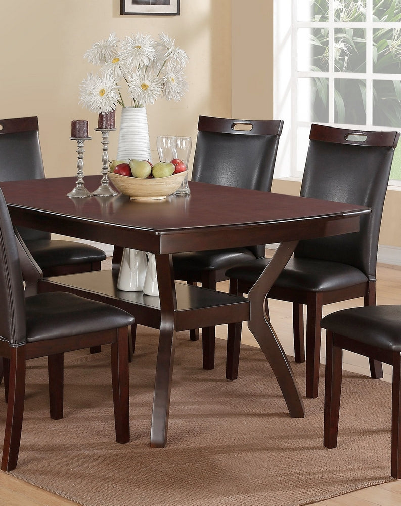 Enrica Dark Brown Wood Rectangular Dining Table